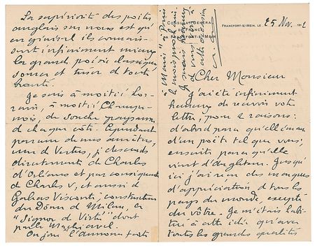 Lot #486 Paul Claudel Handwritten Letters Signed - Image 2