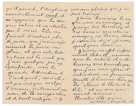 Lot #486 Paul Claudel Handwritten Letters Signed - Image 3