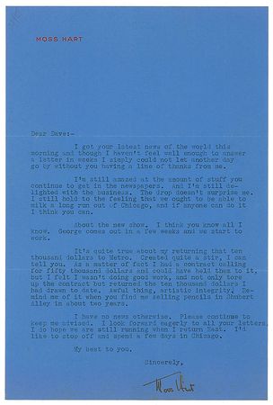 Lot #502 George S. Kaufman and Moss Hart: 