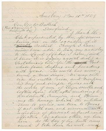 Lot #528 John Greenleaf Whittier - Image 1