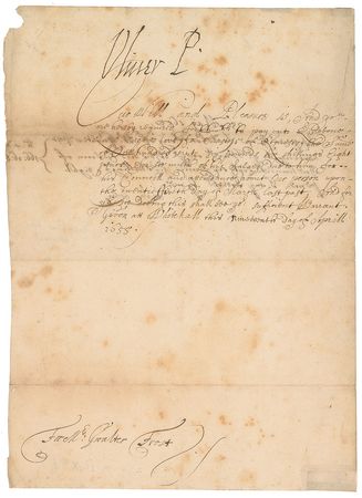 Lot #145 Oliver Cromwell: Signed just one month