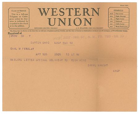Lot #300 Orville Wright: On the fate of the Wright Flyer: 