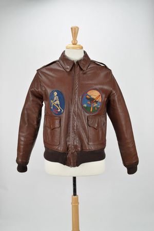 Lot #269 WWII Army Air Forces A-2 Jacket: A-2 flight jacket from WWII, featuring the patch of 'The Devil's Own Grim Reapers' - Image 1