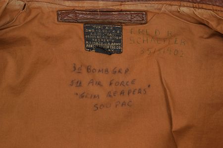 Lot #269 WWII Army Air Forces A-2 Jacket: A-2 flight jacket from WWII, featuring the patch of 'The Devil's Own Grim Reapers' - Image 5