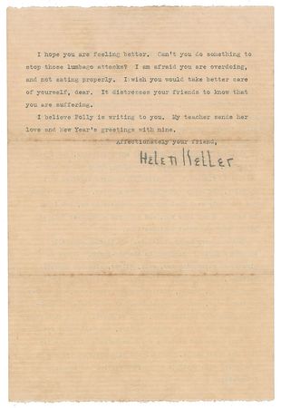 Lot #208 Helen Keller Typed Letter Signed - Image 1