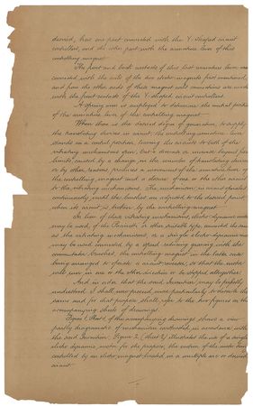 Lot #127 Thomas Edison: Rare 1882 Edison patent application for 