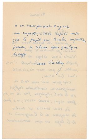 Lot #524 Paul Valery Handwritten Letter Signed - Image 2