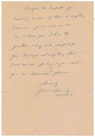 Lot #39 John F. Kennedy: Lt. Kennedy to the wife of a fellow PT-109 survivor - Image 2