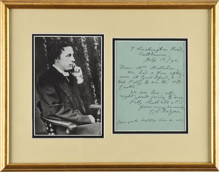 Lot #413 Charles L. Dodgson Handwritten Letter Signed - Image 1