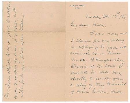 Lot #541 Julia Ward Howe - Image 1