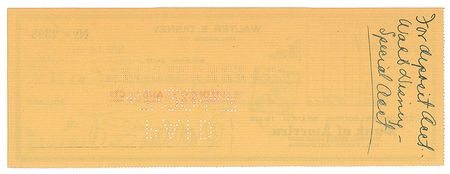 Lot #7569 Walt Disney Signed Check - Image 2