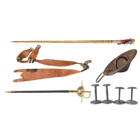 Lot #7062  Old Tucson Studios Rare Surviving Artifact/Prop Collection: Sword, Shield, Staff, Etc. - Image 2