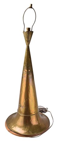 Lot #7023  Chapman Drugstore/Speed, Kansas Collection of Antiques: Large Brass Megaphone, Medicine Bottle, and Iron Pestle - Image 2