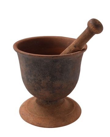 Lot #7023  Chapman Drugstore/Speed, Kansas Collection of Antiques: Large Brass Megaphone, Medicine Bottle, and Iron Pestle - Image 3