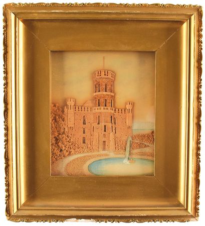 Lot #7063  Old Tucson Studios Rare Surviving Artifacts/Props: Painting, Wooden Angel, Framed Cork Artwork - Image 1