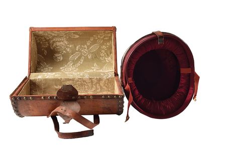Lot #7065  Old Tucson Studios: Antique Leather Carrying Case and Hat Box - Image 3