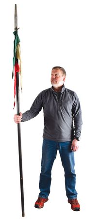 Lot #7010 Collection of Four Guidon Poles