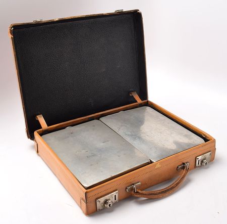 Lot #7043 Arthur Loew, Sr.'s Twin Pewter Flasks - Image 4