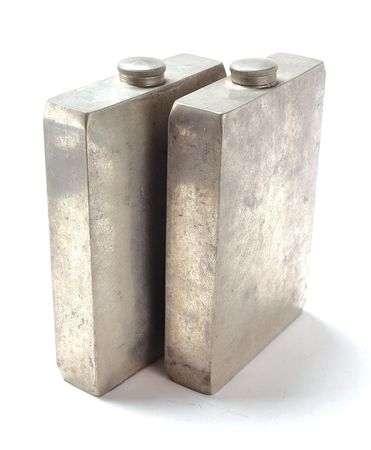 Lot #7043 Arthur Loew, Sr.'s Twin Pewter Flasks - Image 5