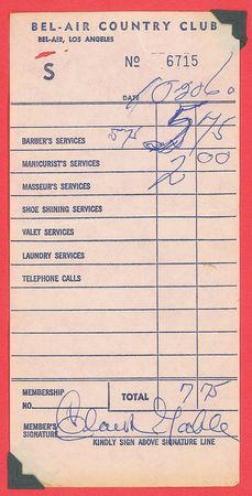 Lot #7191 Clark Gable Signed Receipt - Image 1
