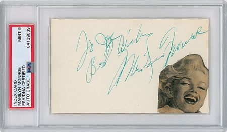 Lot #7284 Marilyn Monroe Signature - PSA/DNA MINT 9 - Image 1