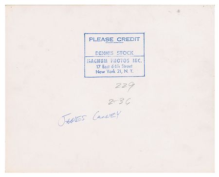 Lot #7294 James Cagney Trio of Original Photographs by Dennis Stock - Image 4