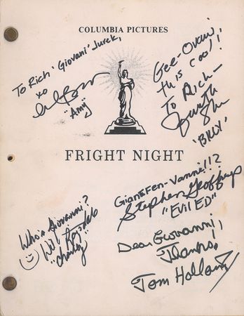 Lot #7411  Fright Night Cast-signed Original Draft Script - Image 1