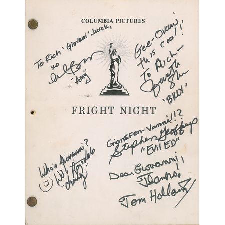 Lot #7411  Fright Night Cast-signed Original Draft Script - Image 7
