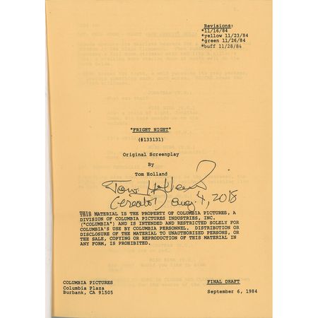 Lot #7411  Fright Night Cast-signed Original Draft Script - Image 5