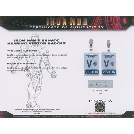 Lot #7563  Iron Man II ID Badge Props - Image 4