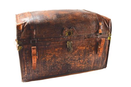 Lot #7053  Old Tucson Studios Antique Trunk Prop Screen-used in High Chaparral - Image 1