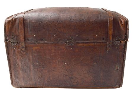 Lot #7053  Old Tucson Studios Antique Trunk Prop Screen-used in High Chaparral - Image 2