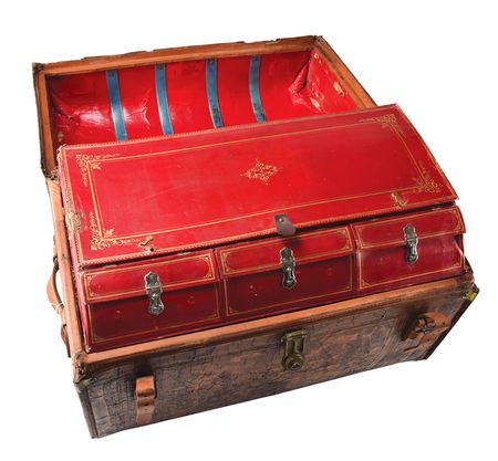Lot #7053  Old Tucson Studios Antique Trunk Prop Screen-used in High Chaparral - Image 4