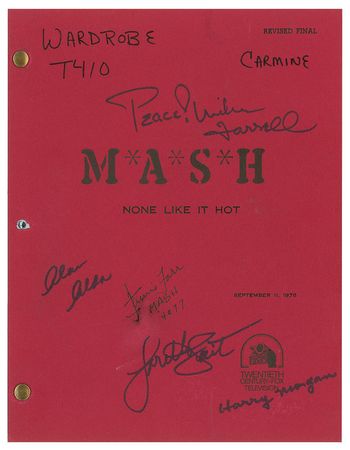 Lot #7422  MASH Cast-signed Script - Image 1