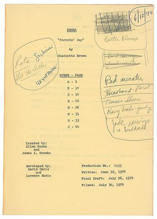 Lot #7472 Valerie Harper's Script for Rhoda - Image 2