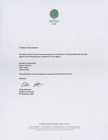 Lot #7430  Sherlock Cast-signed Script - Image 2