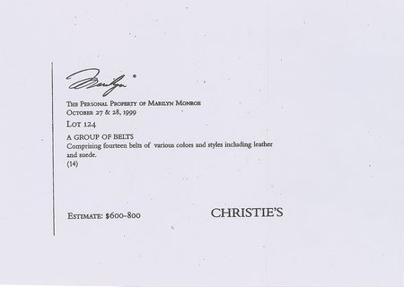 Lot #7290 Marilyn Monroe's Personally-Owned and -Worn Black Velvet Belt - Image 4