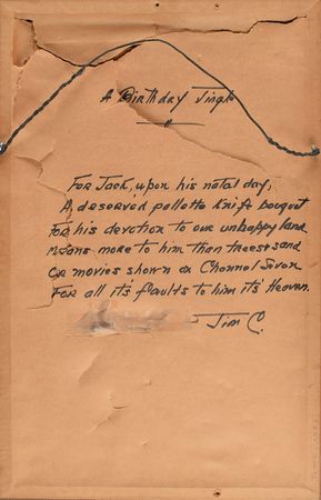 Lot #7118 James Cagney Original Painting with Poem Gifted to Jack Webb - Image 2