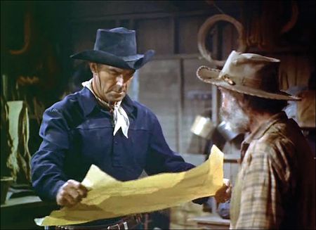 Lot #7078 Randolph Scott's Screen-used Hand-drawn Map from The Bounty Hunter - Image 2