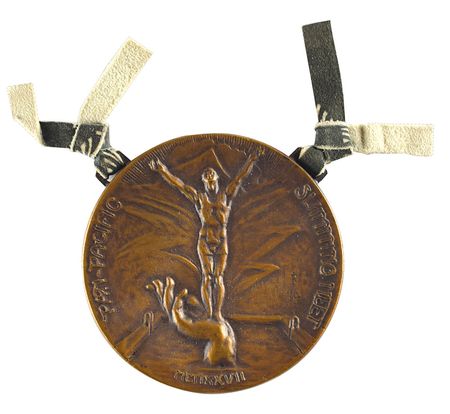 Lot #7326 Buster Crabbe's 1927 Pan-Pacific Swimming Meet Bronze Participation Medal - Image 3