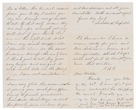 Lot #13 James and Lucretia Garfield: Writing home