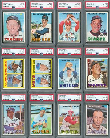 Lot #688 1967 Topps HIGH GRADE Complete Set (609) with (14) PSA Graded Baseball Card Set - Image 1