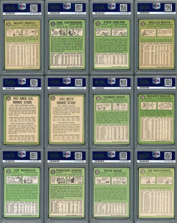 Lot #688 1967 Topps HIGH GRADE Complete Set (609) with (14) PSA Graded Baseball Card Set - Image 2