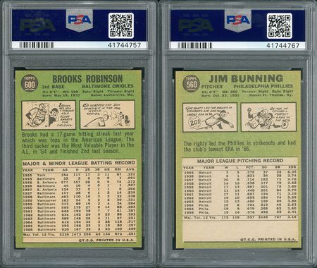 Lot #688 1967 Topps HIGH GRADE Complete Set (609) with (14) PSA Graded Baseball Card Set - Image 4