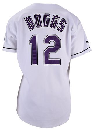 Lot #703 Wade Boggs Game-Worn 2001 Tampa Bay Devil Rays Jersey Game-Worn Jersey - Image 2