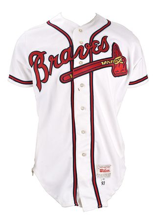 Lot #710 Tom Glavine Game-Worn 1993 Atlanta Braves Jersey Game-Worn Jersey - Image 1