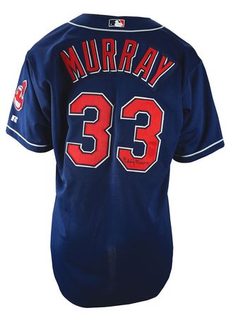 Lot #829 Eddie Murray Game-Worn 2002 Cleveland Indians Jersey Game-Worn Jersey - Image 2