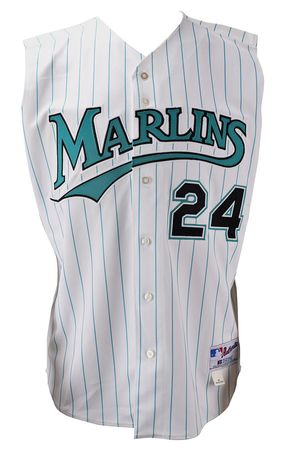 Lot #844 Tony Perez Game-Worn 2001 Florida Marlins Jersey Game-Worn Jersey - Image 1