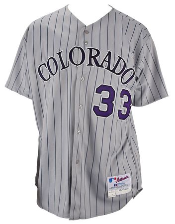Lot #873 Larry Walker Game-Worn 2004 Colorado Rockies Jersey Game-Worn Jersey - Image 1