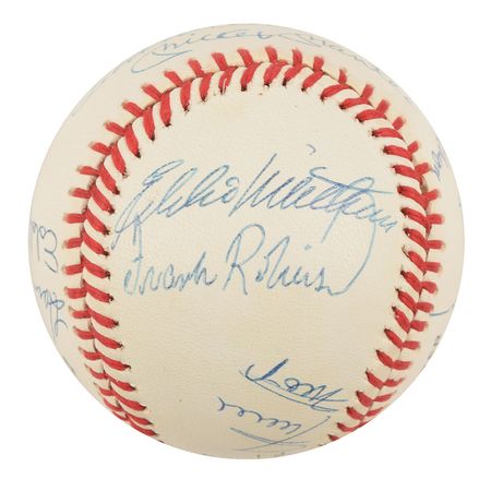 Lot #701 Baseball: 500 Home Run Club: Beautiful 500 Home Run Club baseball, highlighted by Mantle, Williams, and Aaron - Image 2